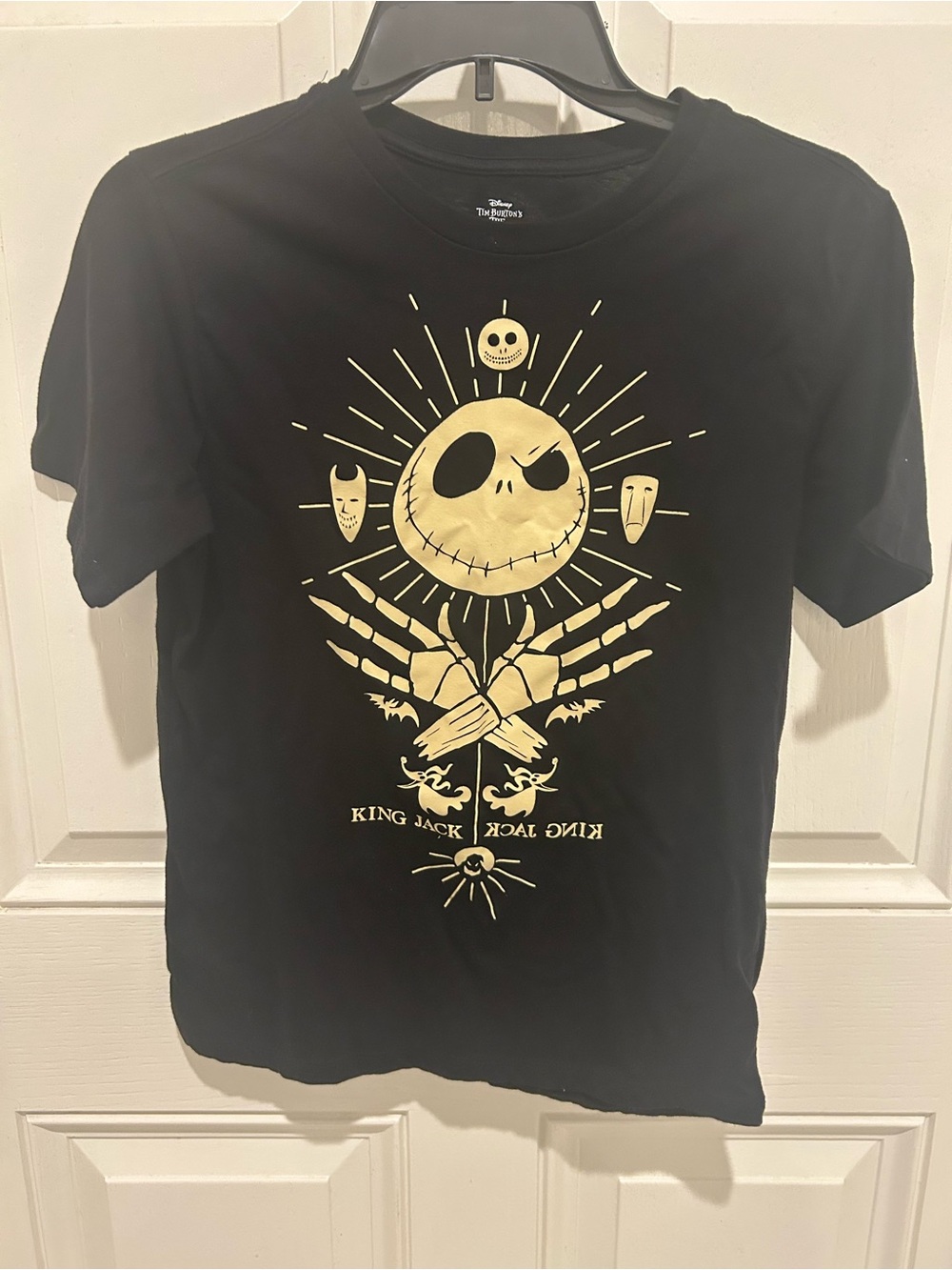 Disney Black Tee with Gold Jack Skellington Graphic